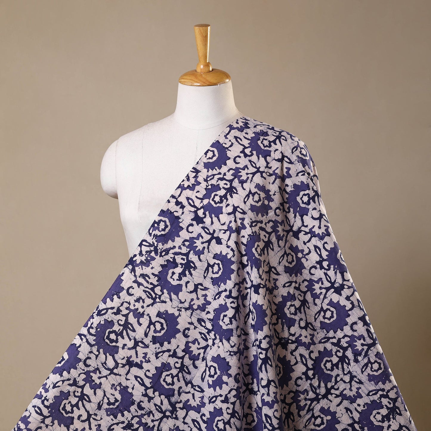 Blue - kutch batik cotton fabric 94 - handcrafted