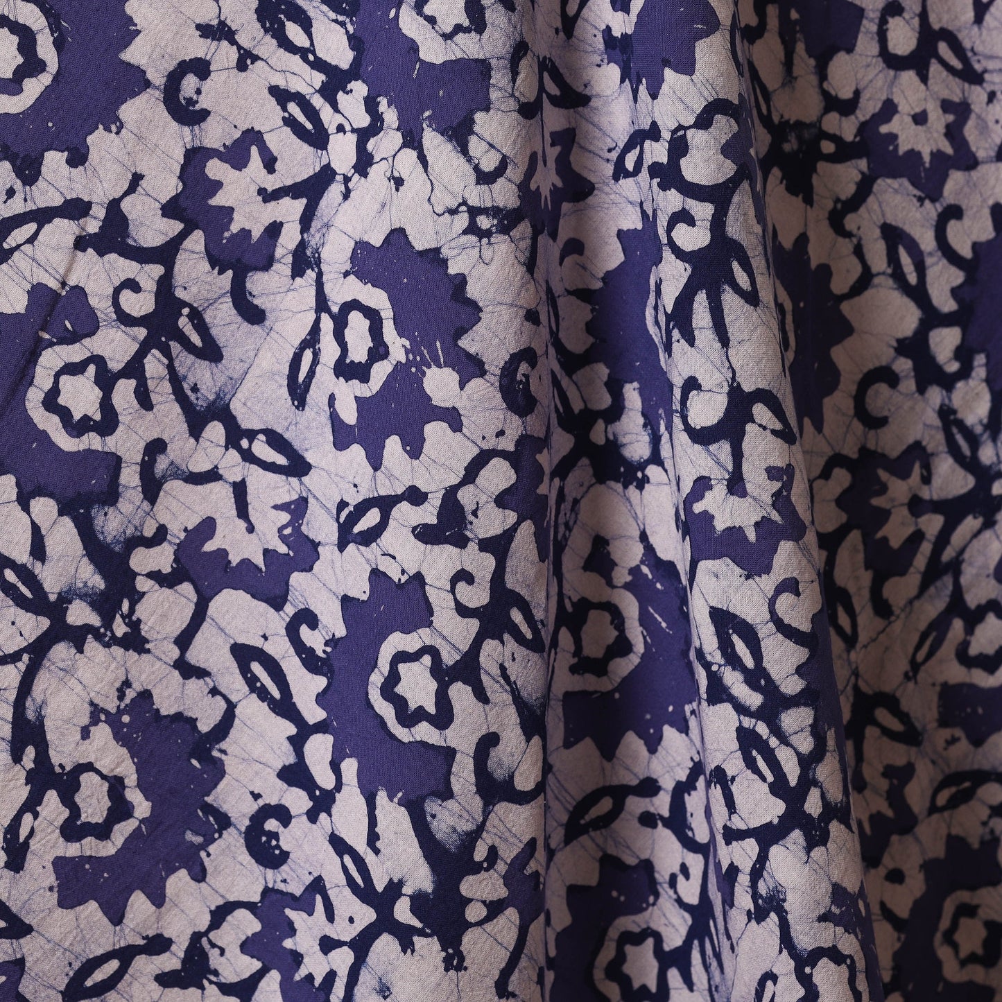 Blue - kutch batik cotton fabric 94 - handcrafted