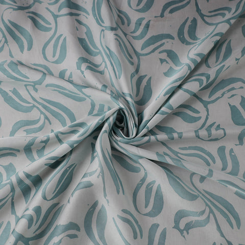 Blue - kutch batik modal silk fabric 01 - handcrafted