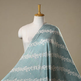 Blue - kutch batik modal silk fabric 09 - handcrafted