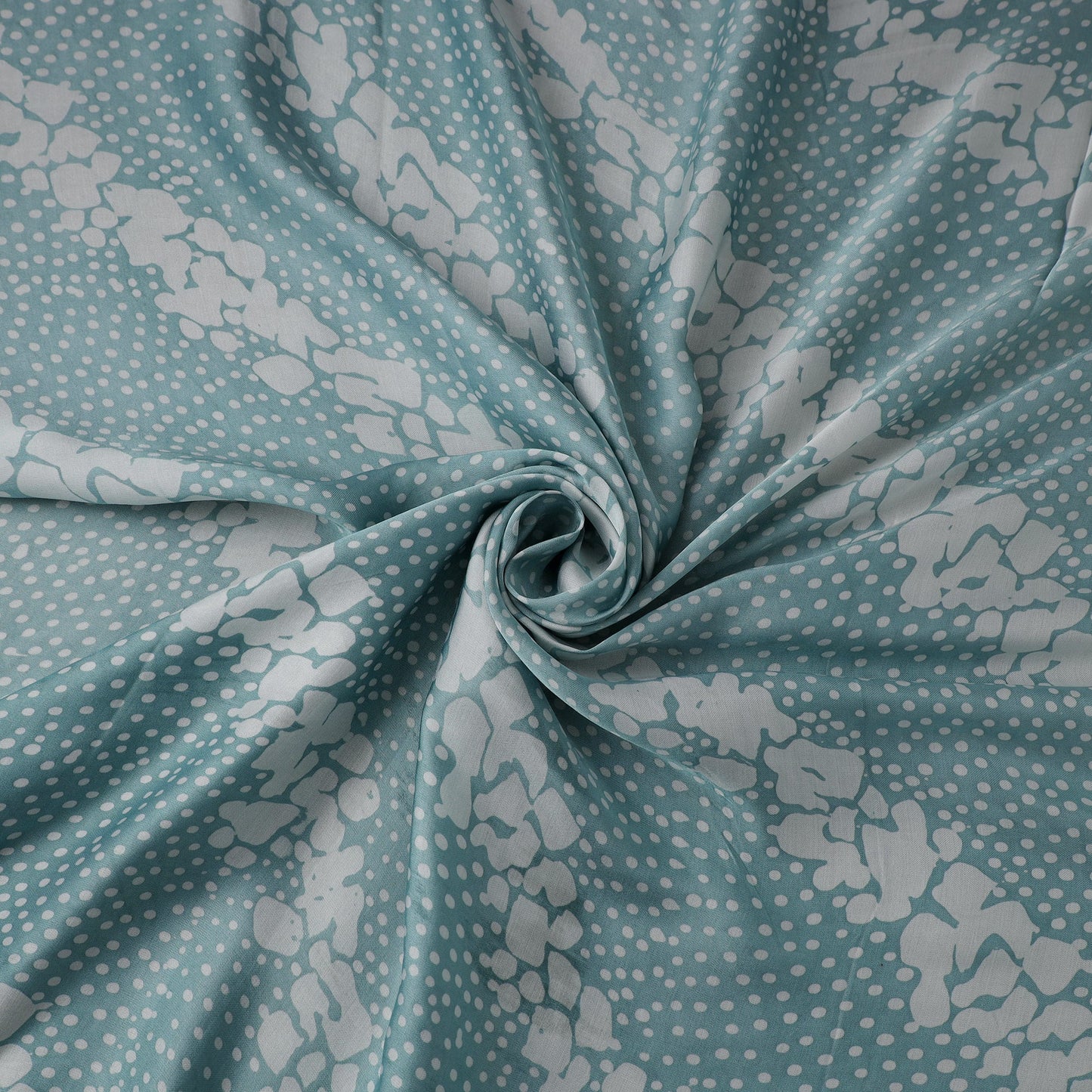 Blue - kutch batik modal silk fabric 09 - handcrafted