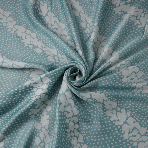 Blue - kutch batik modal silk fabric 09 - handcrafted