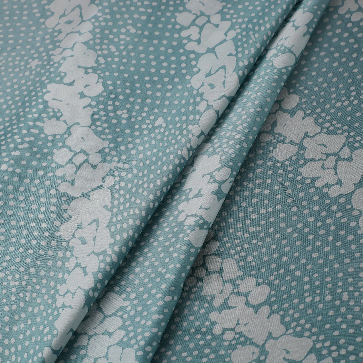 Blue - kutch batik modal silk fabric 09 - handcrafted