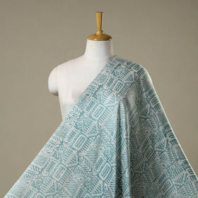 Blue - kutch batik modal silk fabric 11 - handcrafted