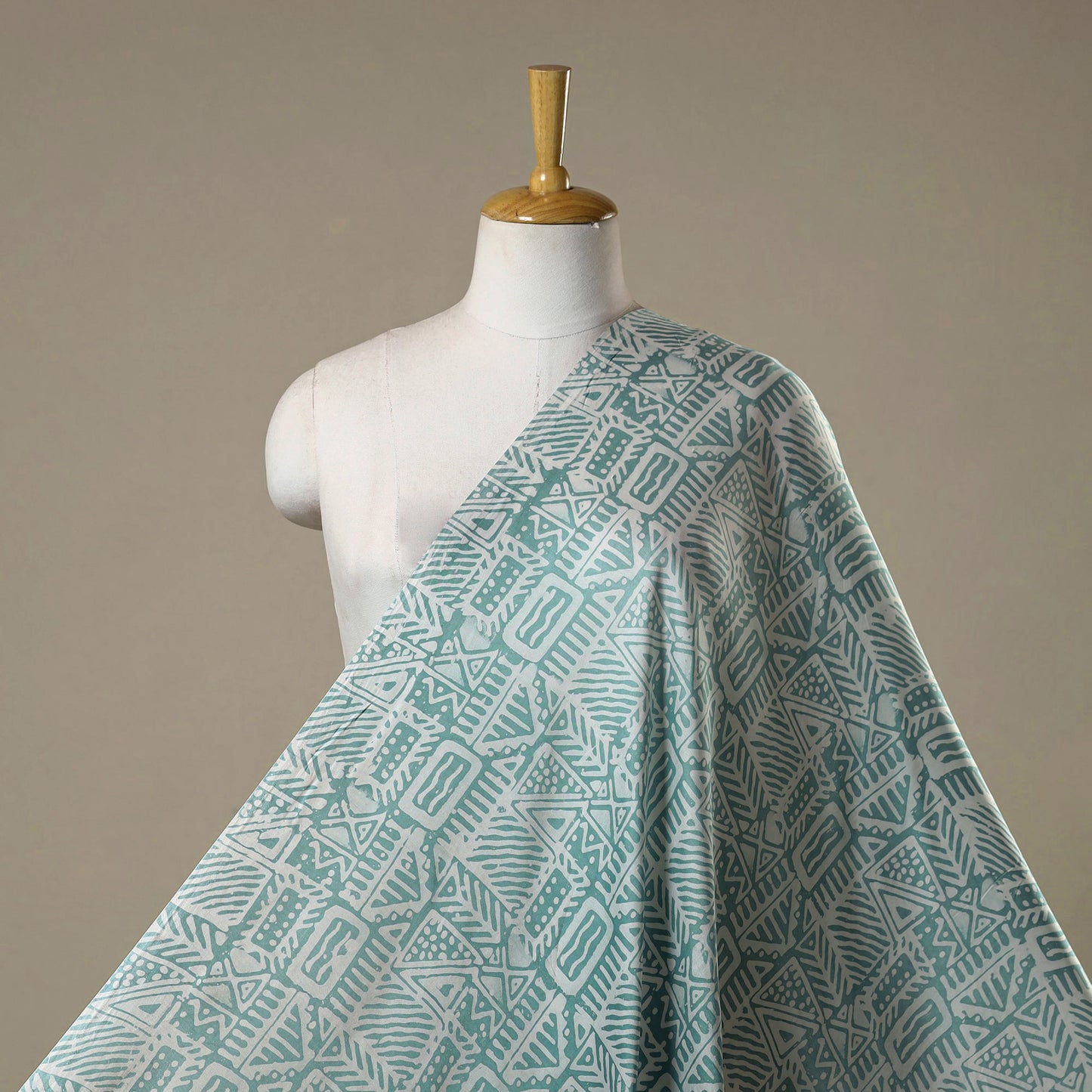 Blue - Kutch Batik Print Modal Silk Fabric 11