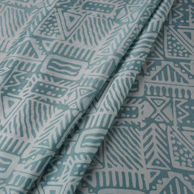 Blue - kutch batik modal silk fabric 11 - handcrafted