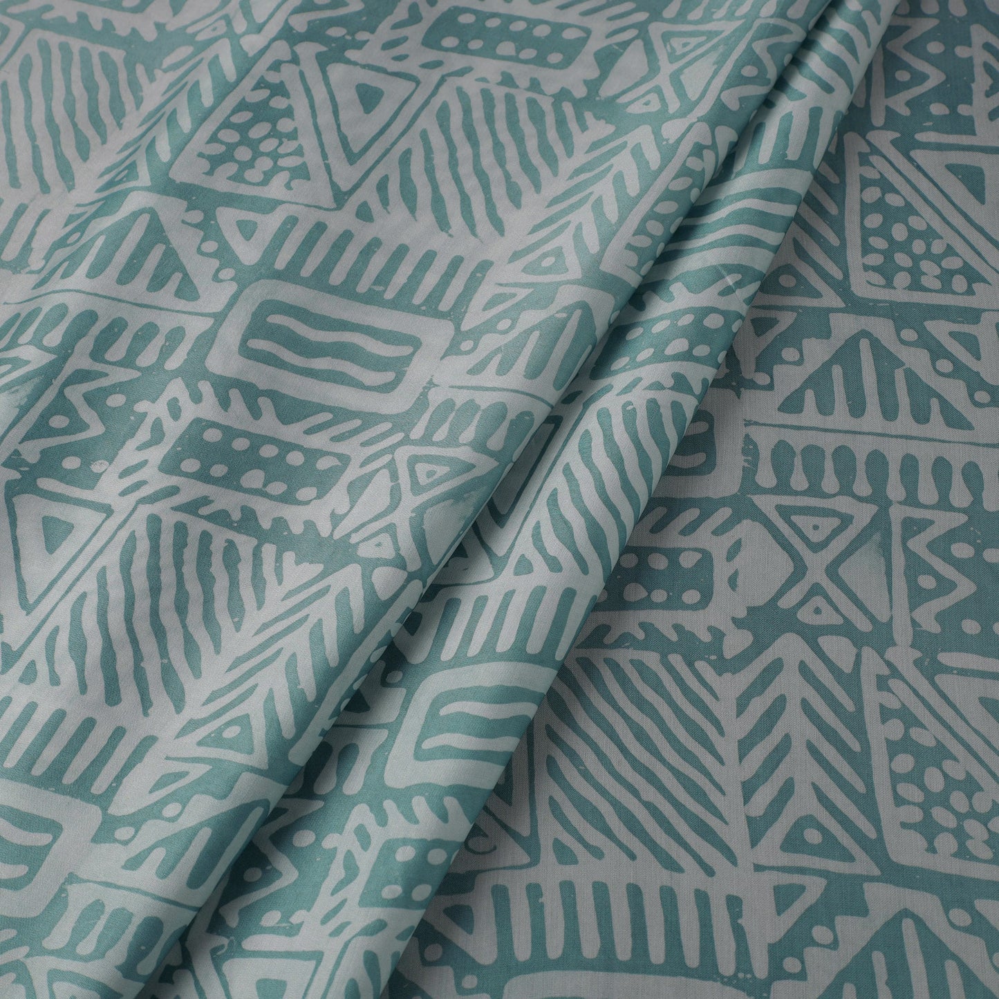 Blue - Kutch Batik Print Modal Silk Fabric 11