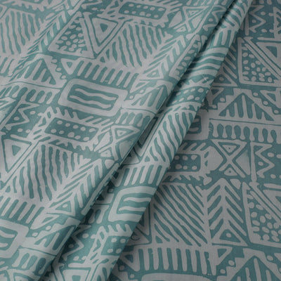 Blue - Kutch Batik Print Modal Silk Fabric 11