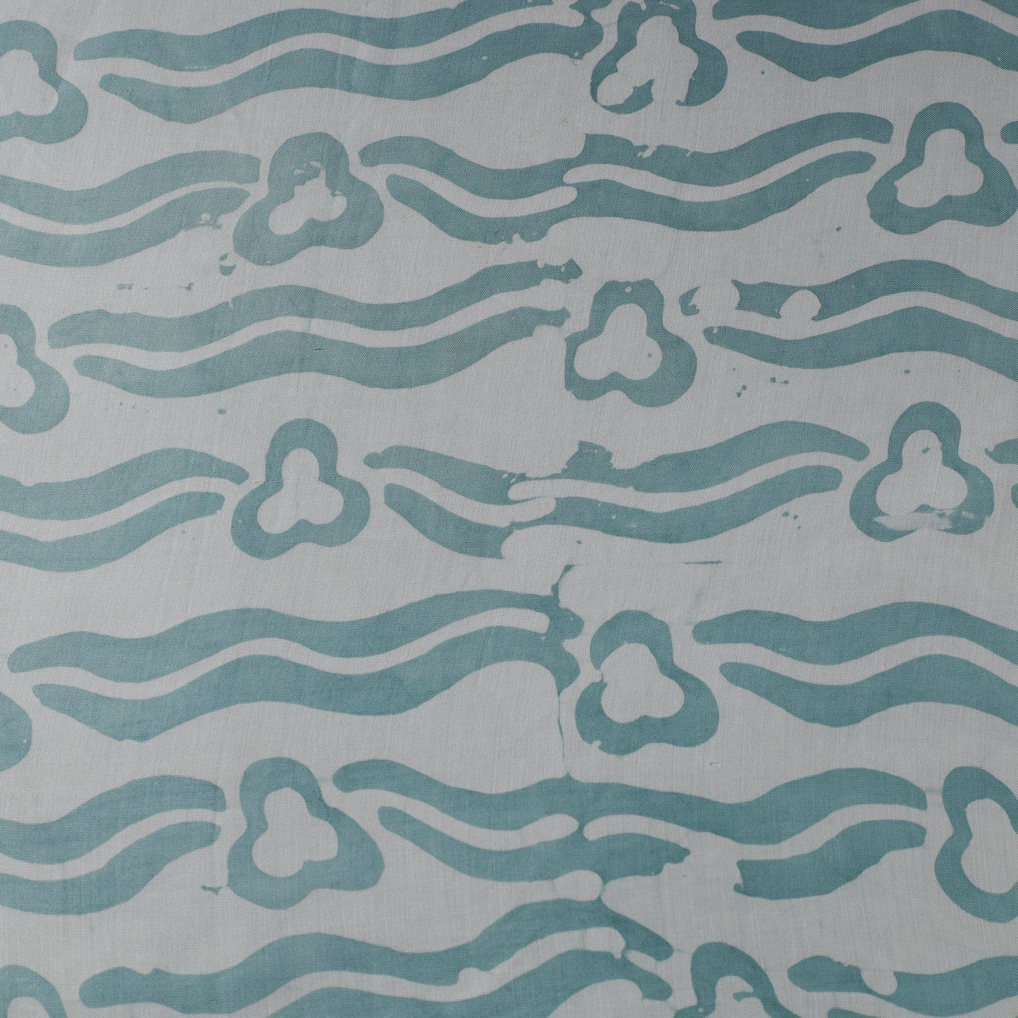 Blue - kutch batik modal silk fabric 17 - handcrafted