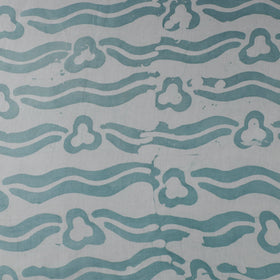 Blue - kutch batik modal silk fabric 17 - handcrafted