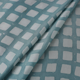 Blue - kutch batik modal silk fabric 28 - handcrafted