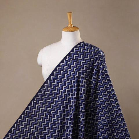 Blue - kutch batik cotton fabric 04 - handcrafted