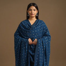 Kutch Bhujodi Handloom Bandhani Organic Kala Cotton Dupatta