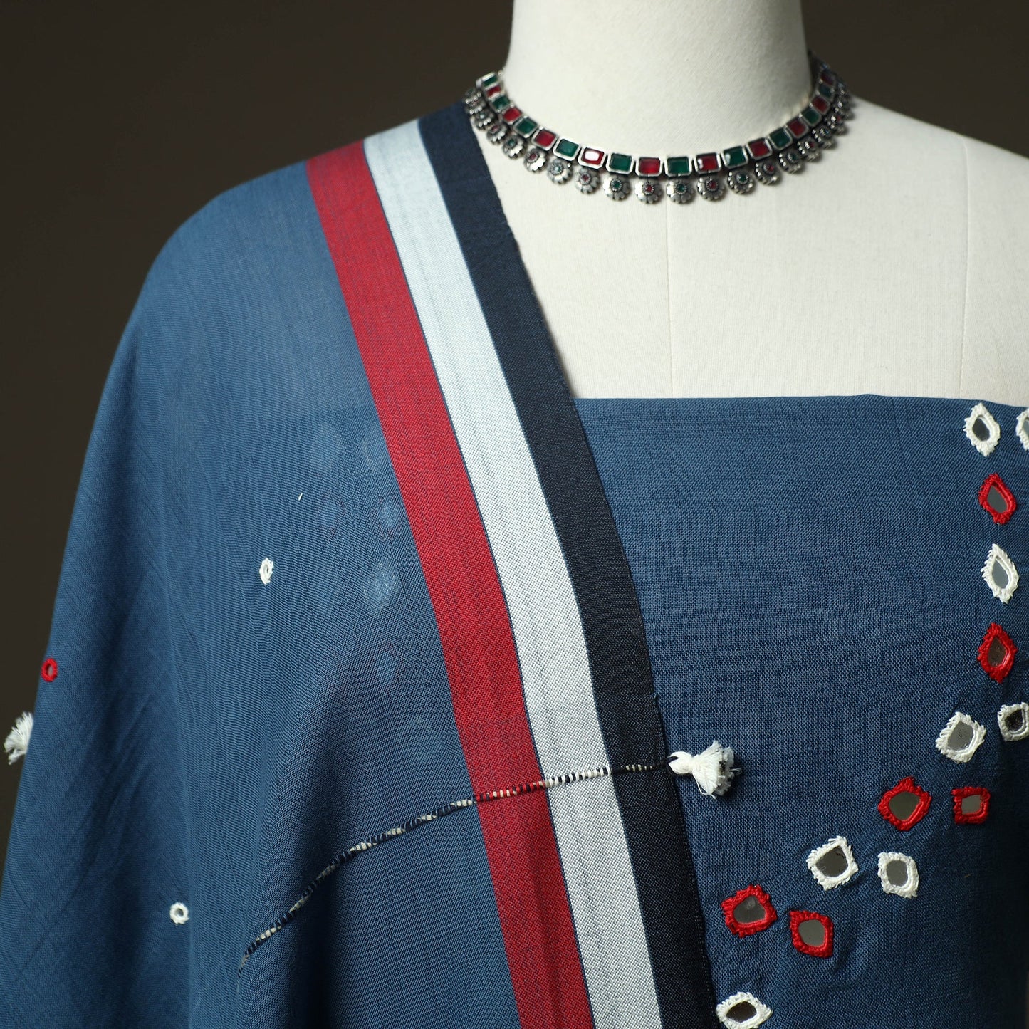 Kutch bhujodi handloom kala cotton 3pc unstitched dress