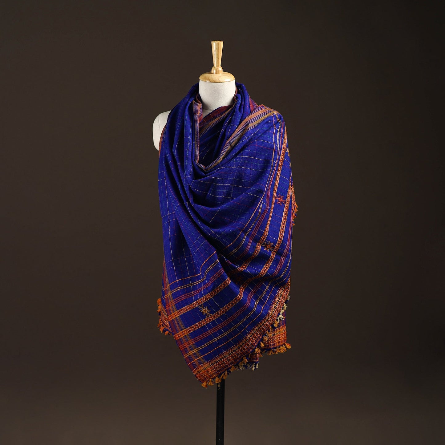 Kutch bhujodi handwoven wool shawl 53 - handcrafted