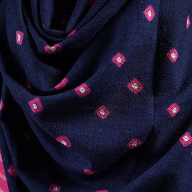 Kutch bhujodi handwoven merino wool bandhani tie-dye shawl