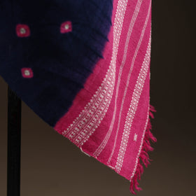 Kutch bhujodi handwoven merino wool bandhani tie-dye shawl