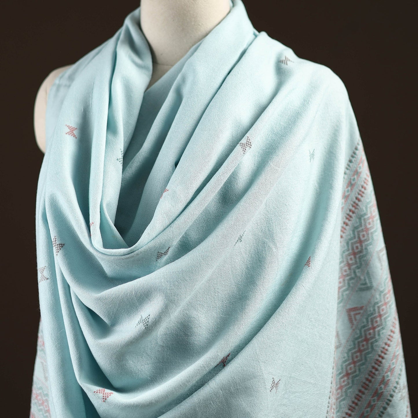 Kutch bhujodi handwoven merino wool dhabla shawl 17