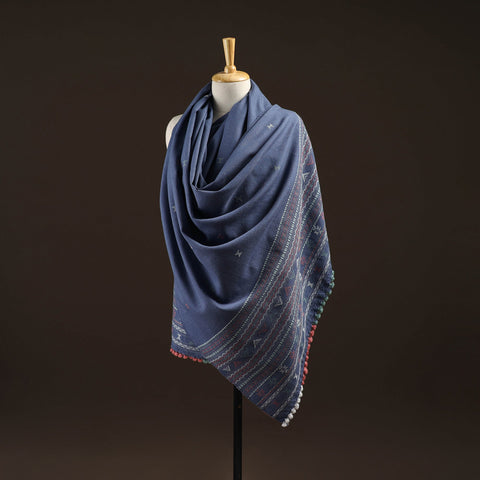 Kutch bhujodi handwoven merino wool dhabla shawl 19
