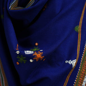 Kutch bhujodi handwoven mirror work acrylic wool shawl 35