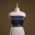 Kutch printed modal silk blouse piece with lace work 06