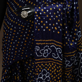 Blue - kutch dani tie-dye gajji silk zari work bandhani