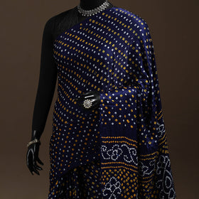 Blue - kutch dani tie-dye gajji silk zari work bandhani