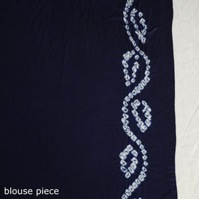 Blue Kutch Dani Bandhani Tie-Dye Gajji Silk Zari Work Saree 