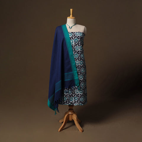 Kutch hand batik print cotton 2pc unstitched dress material