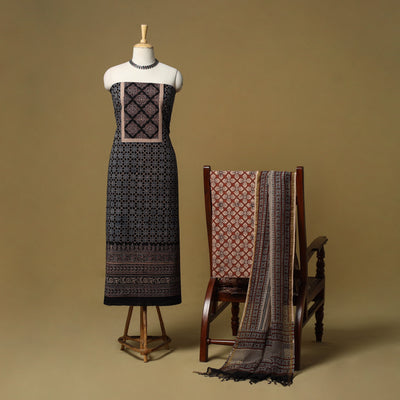 Kutch hand natural dyed 3pc unstitched dress material 08