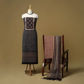 Kutch hand natural dyed 3pc unstitched dress material 08
