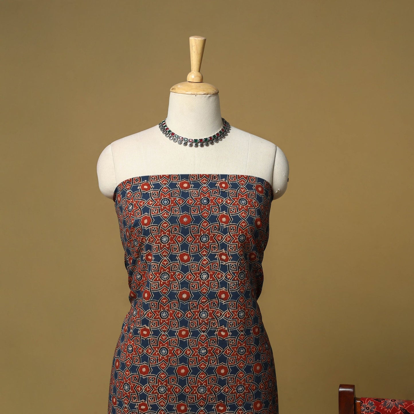 Kutch hand natural dyed 3pc unstitched dress material 23