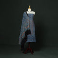 Kutch hand block ajrakh print natural dyed chanderi silk