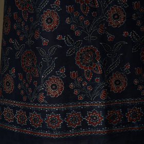 Kutch hand block ajrakh print natural dyed chanderi silk