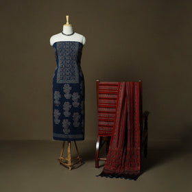 Kutch hand block ajrakh print natural dyed cotton 3pc