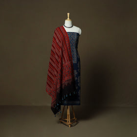 Kutch hand block ajrakh print natural dyed cotton 3pc