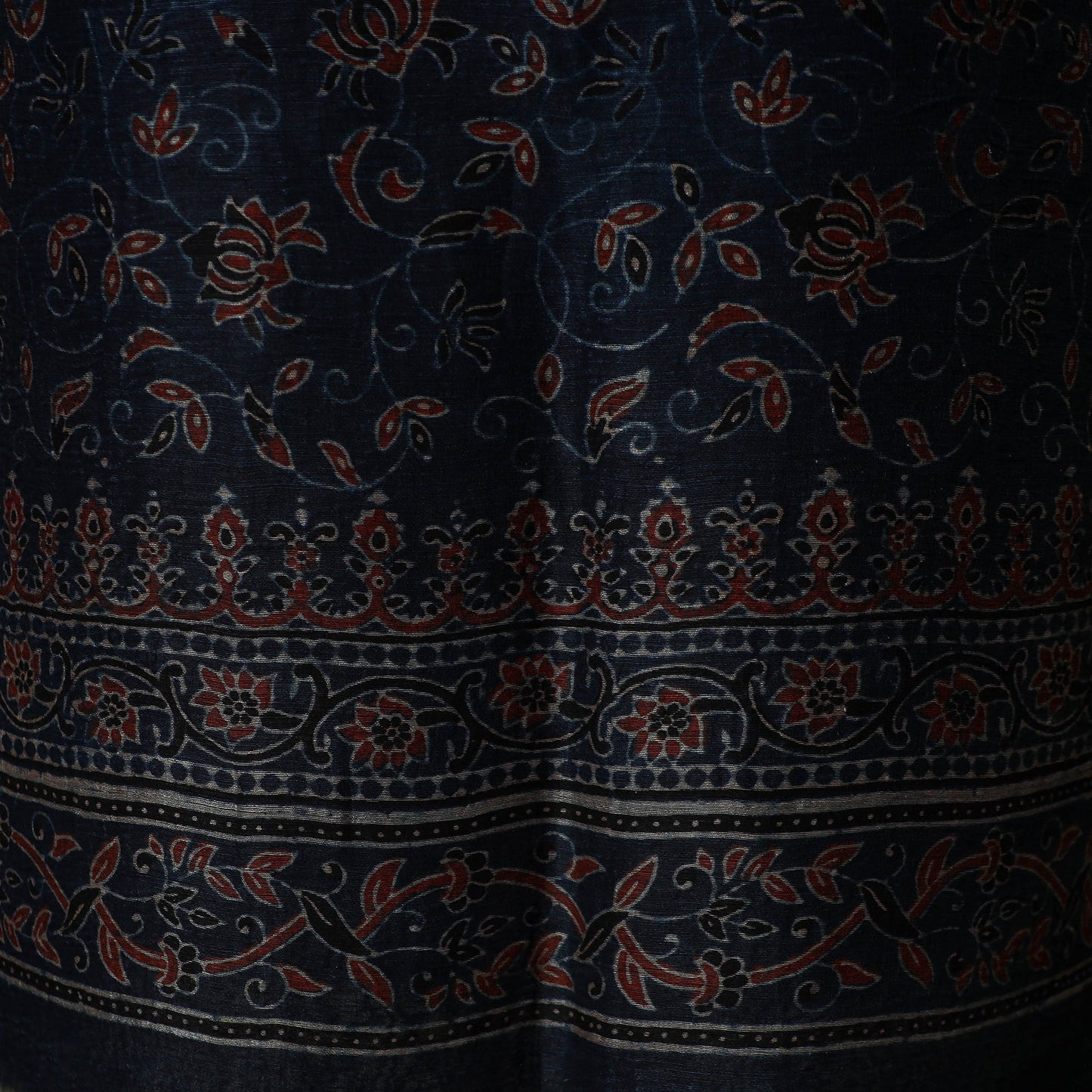 Kutch hand block ajrakh print natural dyed linen 2pc
