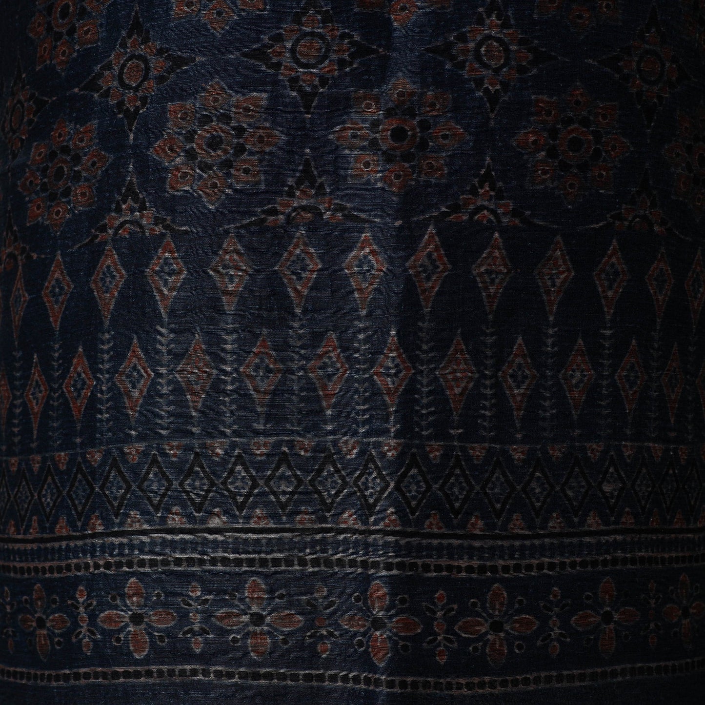 Kutch hand block ajrakh print natural dyed linen 2pc