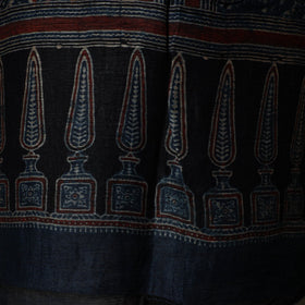 Kutch hand block ajrakh print natural dyed linen 2pc