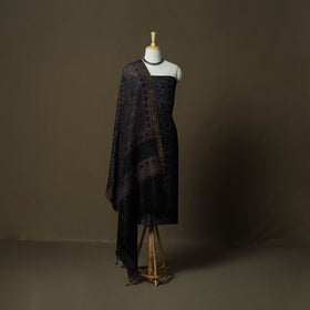 Kutch hand block ajrakh print natural dyed linen 2pc