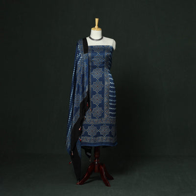 Kutch hand block ajrakh print natural dyed modal silk 2pc