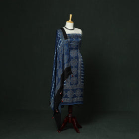 Kutch hand block ajrakh print natural dyed modal silk 2pc