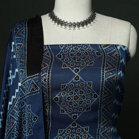 Kutch hand block ajrakh print natural dyed modal silk 2pc