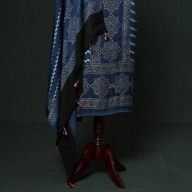Kutch hand block ajrakh print natural dyed modal silk 2pc