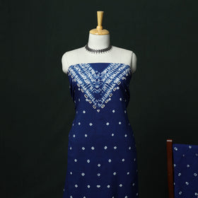 Kutch hand embroidered mirror work clamp dyed cotton