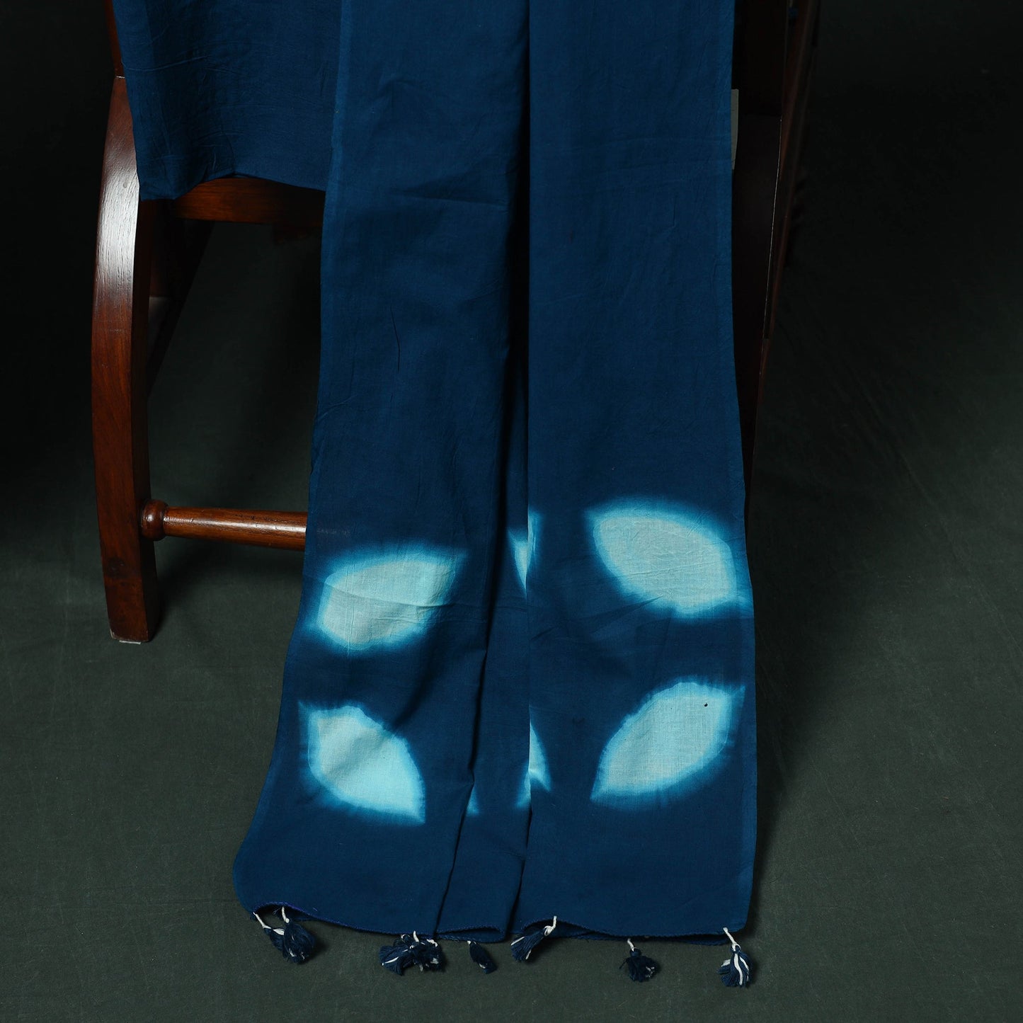 Kutch hand embroidered mirror work clamp dyed cotton