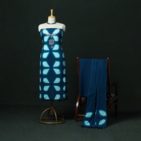 Kutch hand embroidered mirror work clamp dyed cotton