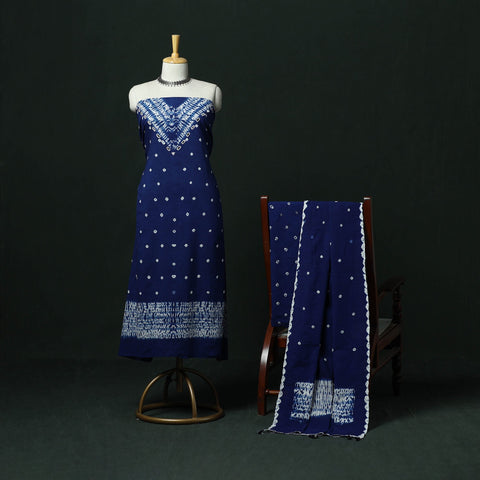 Kutch hand embroidered mirror work clamp dyed cotton