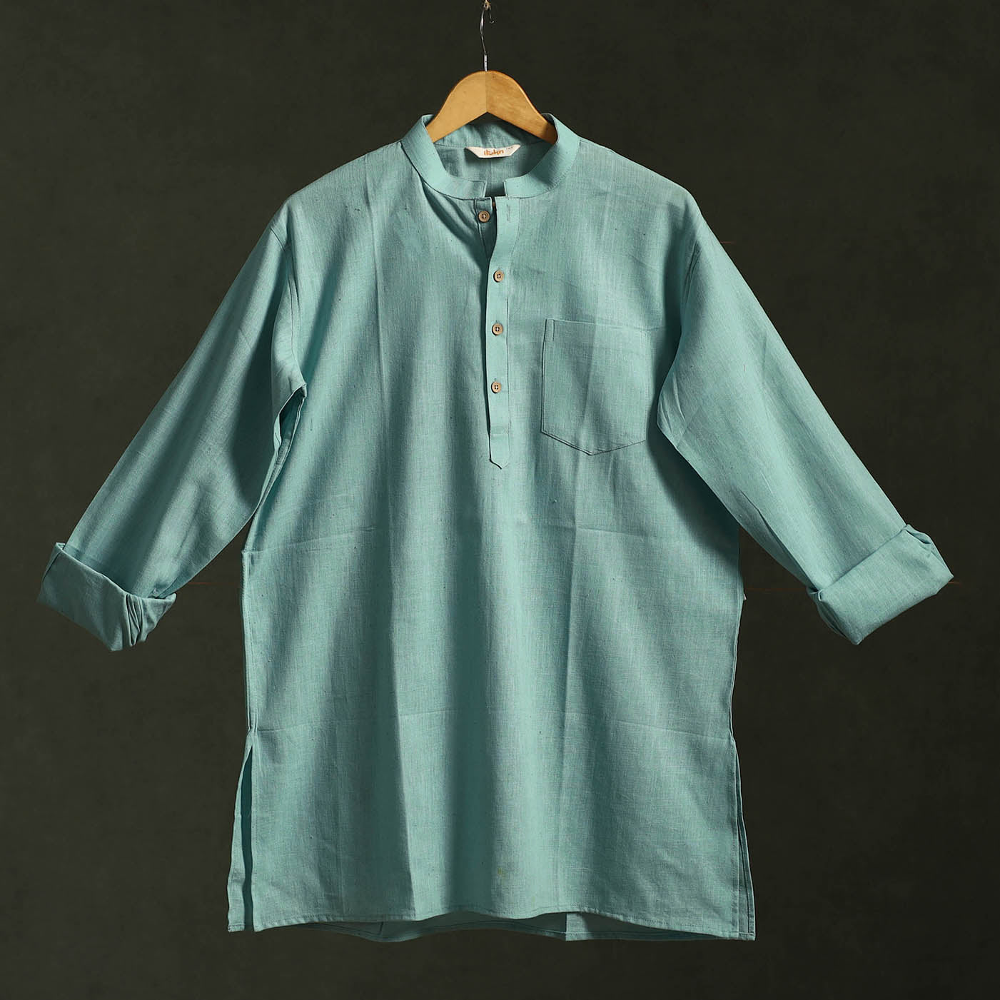 Kutch handloom organic kala cotton short kurta for men 03