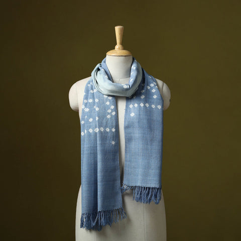 Kutch handwoven bagida merino wool tie-dye bandhani stole